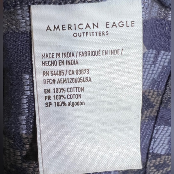 American Eagle | Blue Geometric Aztec Pattern Blazer Cardigan Jacket - Picture 6 of 9